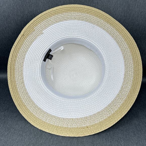 Vintage Saks Fifth Avenue Sun Hat Wide Brim Ivory Cream Sophisticated Beach Wear main image 6